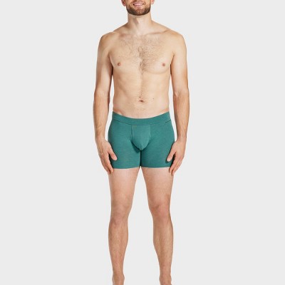 Pair of Thieves Men's Quick Dry Cotton Boxer Briefs 3pk - Green M: Mid Rise, Fold Over Waistband, Machine Washable