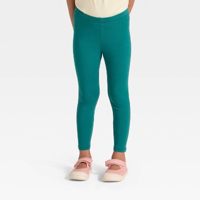 Toddler Girls' Solid Leggings - Cat & Jack Teal Green 4T