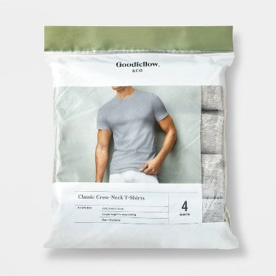Men's Short Sleeve Crew Neck T-Shirt - Goodfellow & Co Heathered Gray XL