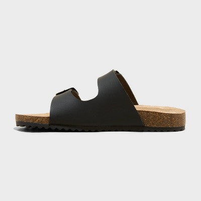 Kids' Drew Footbed Sandals - Cat & Jack Black 13