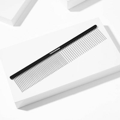 Tweezerman Dual-Sided Metal Detangling Dog Comb Black Pet Grooming Brush