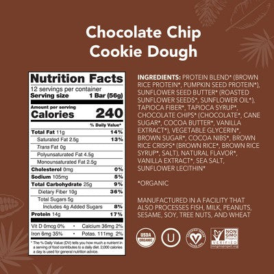 ALOHA Chocolate Chip Cookie Dough Protein Bars - 9.88oz/5ct