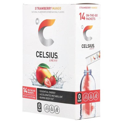 Celsius Live Fit, Strawberry Mango, 14 On-The-Go-Packets, 0.18 oz (5.02 g) Each