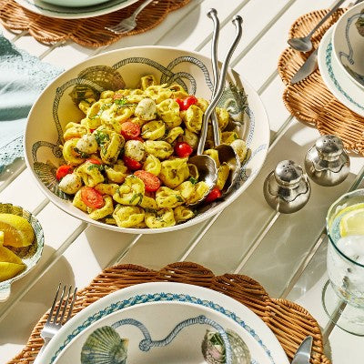 Melamine Rope Edge and Shell Serve Bowl - Threshold designed with Studio McGee