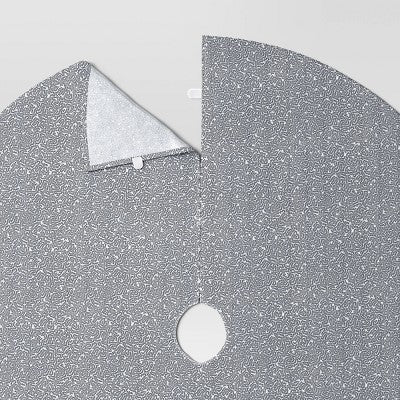 48" Sequined Fabric Christmas Tree Skirt Silver - Wondershop