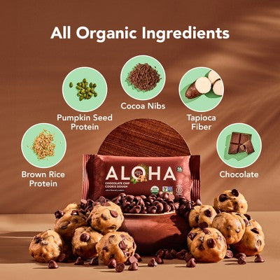ALOHA Chocolate Chip Cookie Dough Protein Bars - 9.88oz/5ct