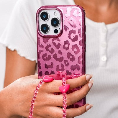 VELVET CAVIAR Phone Charm - Hot Pink Heart: Cell Phone Wristlet Accessory