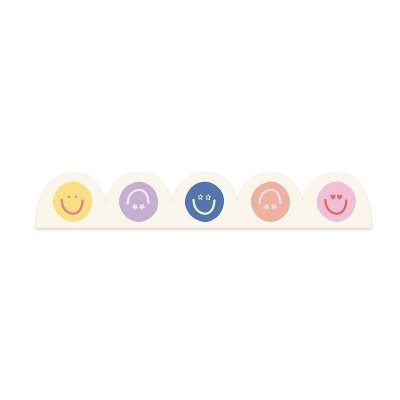 Callie Danielle Scalloped Bulletin Border Smileys Purple, Teacher Supplies