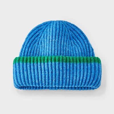 Baby Boys' Colorblock Knit Beanie Hat - Cat & Jack Blue/Green 12-24M