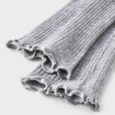 Girls' Footless Ribbed Tights - Cat & Jack Heather Gray M