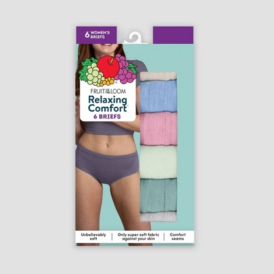 Fruit of the Loom Women's 6pk Relaxing Comfort Brief Underwear - 7