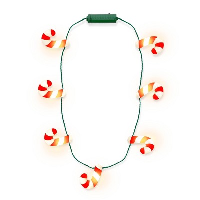 Light Up Wearables Necklace Candy Cane - Bullseye's Playground