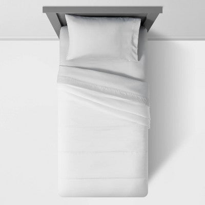 Twin Bed Basics Kids' Duvet Insert White - Pillowfort: OEKO-TEX Certified, Microfiber, Channel Quilting, Machine Washable