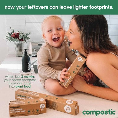 Compostic 100% Compostable Snack Bags - 50ct