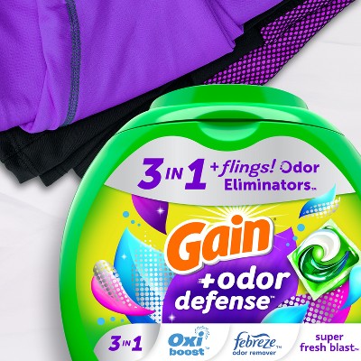 Gain Flings Odor Defense Laundy Detergent - Super Fresh Blast - 112ct