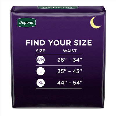 Depend Night Defense Incontinence Disposable Underwear for Men - Overnight Absorbency - XL - 12 count NOT A CASE