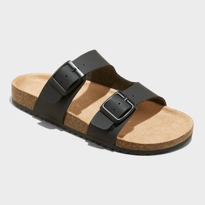 Kids' Drew Footbed Sandals - Cat & Jack Black 13