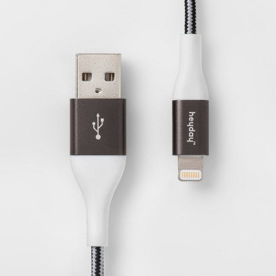 6' Lightning to USB-A Braided Cable - heyday Black/White/Gunmetal: Charging Cord for iPhone