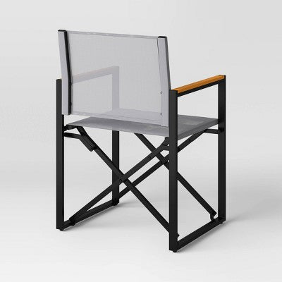 Henning Folding Patio Dinning Chair Gray - Threshold (LOCAL PICKUP ONLY)