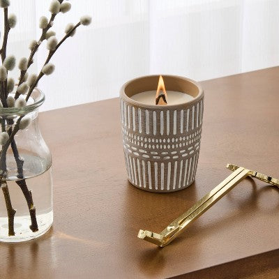 Medium Ceramic Wooden Wick Candle Pumpkin Bourbon - Threshold