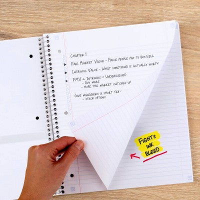 Five Star 8.5"x11" Active College Ruled Notebook 80 Pages White