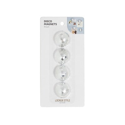 U Brands 4ct Disco Ball Magnets Silver