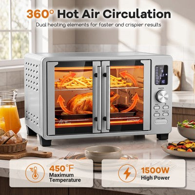 Costway 26.4 Quart French Door Convection Toaster Oven with 11 Presets, LED Display (LOCAL PICKUP ONLY)