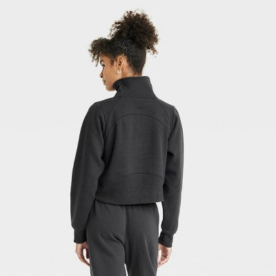 Women's Fleece Sweatshirt - All In Motion Black XS Lightweight
