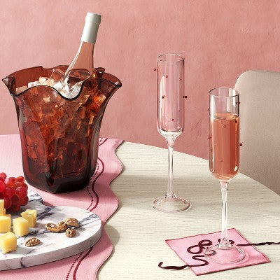 7.3 fl oz Champagne Glass Clear with Red Dots - Threshold