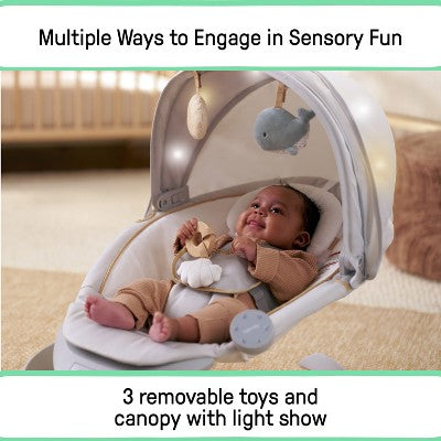 Ingenuity Inlighten 3-in-1 Bounce & Sway Baby Swing with Bluetooth & Canopy - Pebble Shore (LOCAL PICKUP ONLY)