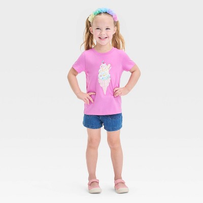 Toddler Girls' Ice Cream Graphic T-Shirt - Cat & Jack Purple 18M