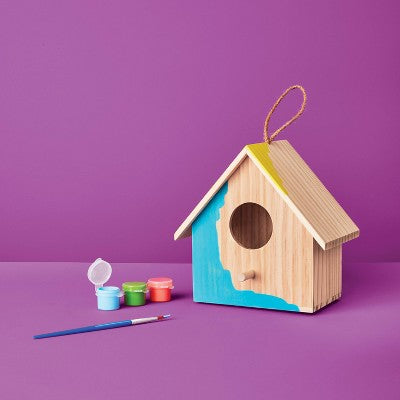 Wood Birdhouse Painting Craft Kit - Mondo Llama