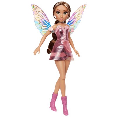 Winx Club Flora Fairy 10.5" Fashion Doll with Glitter Outfit and Removable Wings
