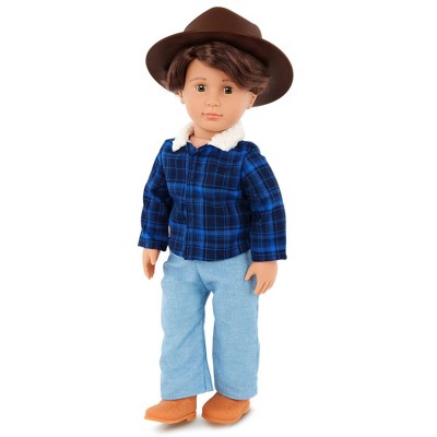 Our Generation Dustin 18" Boy Doll in a Western-Style Country Outfit: Wavy Brown Hair & Equestrian Theme