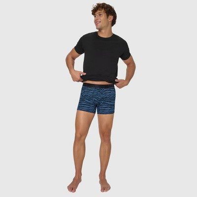 Hanes Originals Premium Men's SuperSoft Trunks 3pk - Blue/Black S: Lightweight, Tagless, Moisture Wicking, Stretch Knit Fabric
