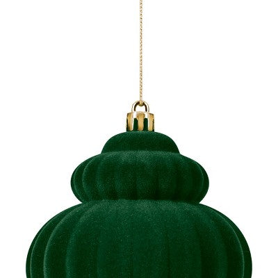 Flocked Ornaments Green - Bullseye's Playground