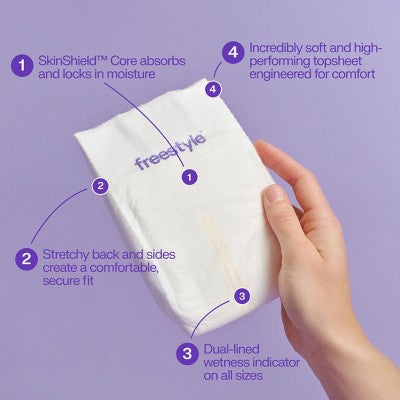Freestyle Total Chlorine Free 14x Better Absorption Hypoallergenic Baby Diapers - Size 2 - 72ct