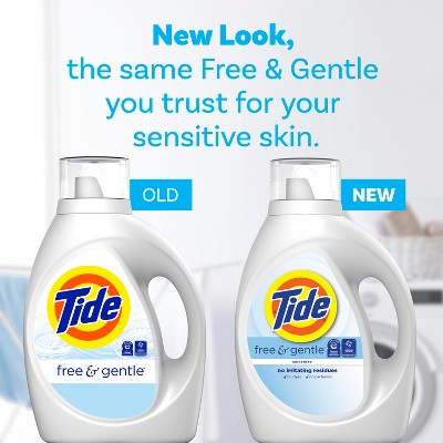 Tide Free & Gentle Unscented HE Deep Cleaning Concentrated Liquid Laundry Detergent 126 Loads - 166 fl oz