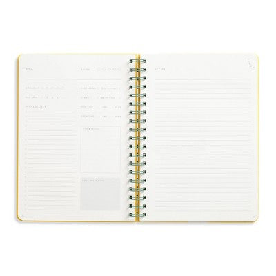 Papier 150pg Recipe Journal 9.84"x7.48" Orange Tree: Guided Spiral Notebook for Recipes, Hard Cover, Adult Stationery