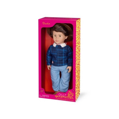 Our Generation Dustin 18" Boy Doll in a Western-Style Country Outfit: Wavy Brown Hair & Equestrian Theme