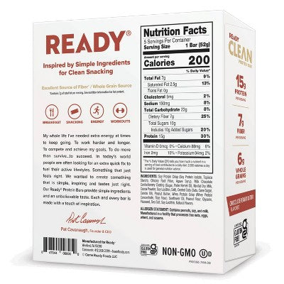 Ready Chocolate Peanut Butter Protein Bars - 15g Protein - 5ct