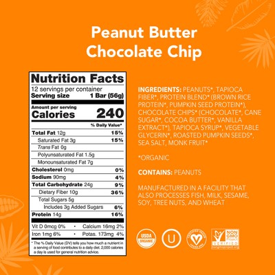 ALOHA Peanut Butter Chocolate Chip Protein Bars - 9.88oz/5ct