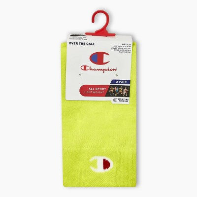 Champion All Sport Performance Over the Calf Socks 2pk - Green L