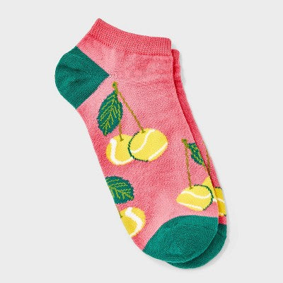 Women's Tennis Fruit Low Cut Socks - Pink 4-10