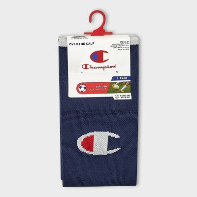 Champion Performance Soccer Socks 2pk - Navy M