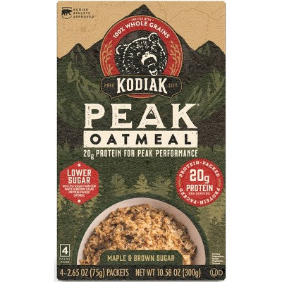 Kodiak Cakes Peak Protein Packed Maple Brown Sugar Oatmeal - 10.58oz/4ct