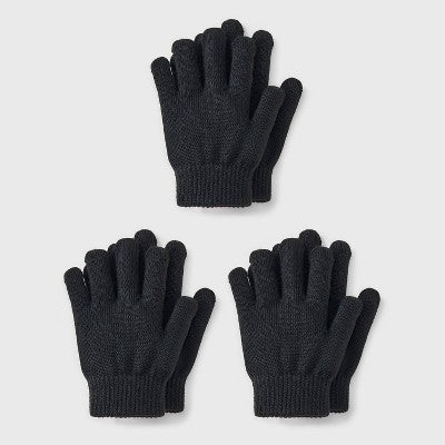 Kids' 3pk Value Glove - Cat & Jack Black