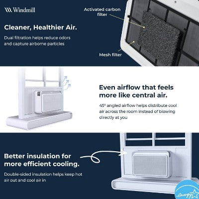 Windmill Air 10000 BTU Inverter Window Air Conditioner with WhisperTech Ultra-Quiet and Smart App/Wi-Fi Remote Control (LOCAL PICKUP ONLY)