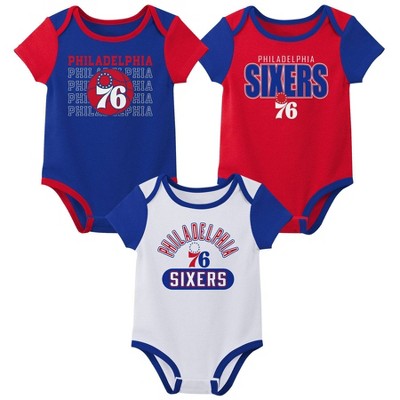 NBA Philadelphia 76ers Infant 3pk Bodysuit Set - 6-9 Months
