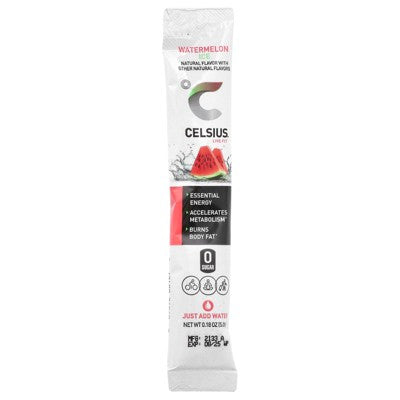 Celsius Live Fit, Watermelon Ice, 14 On-The-Go-Packets, 0.18 oz (5.08 g) Each